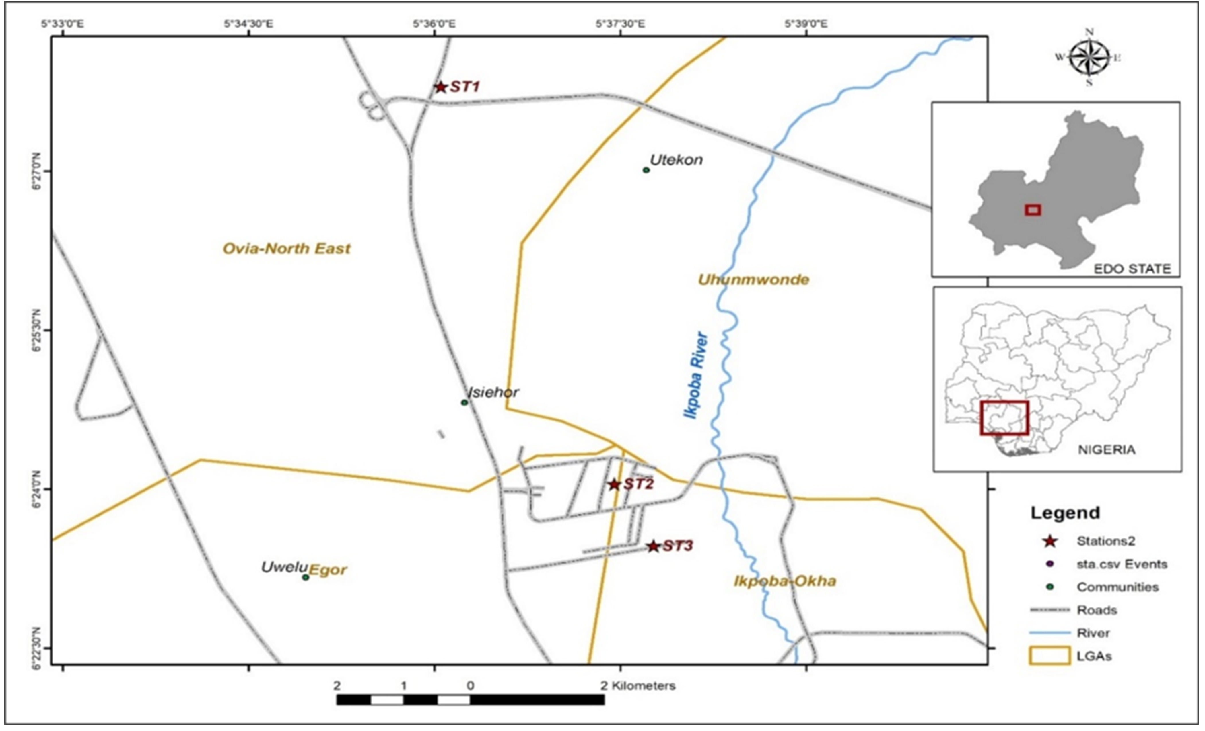 Heavy metal concentrations in soils and edible plants collected from selected dumpsite associated locations within Benin City metropolis.  Samples collected during each monthly visit were analysed separately. For each station, heavy metal concentrations obtained from the three-monthly sampling events were averaged to obtain a single mean concentration value. Consequently, the values reported in this study represent the mean ± standard error of measurements obtained over the three-month sampling period